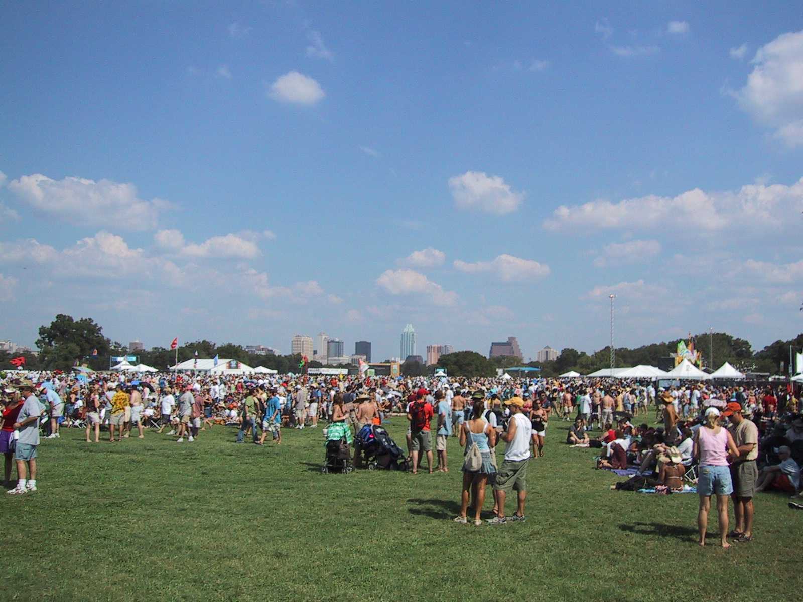 ACL 2004 Crowd Shot with Downtown Buildings. (compressed 50%)