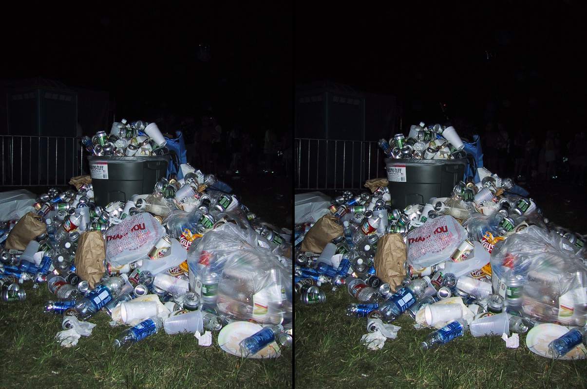 Stereo Photograph ''Cross Your Eyes...'' - Austin City Limits Trash Heap.