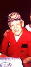 Col. Bob in his Trademark Red Jumpsuit.